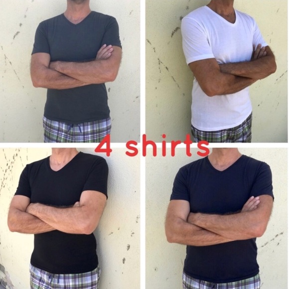 Zara Other - 4 ZARA men’s relaxed Fit T-SHIRT TEE V-neck shirt